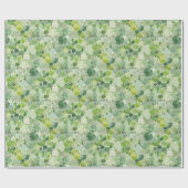 Papier Cadeau Aquarelle de points verts (Plat)