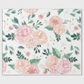 Papier Cadeau Aquarelle de ressort de mariage de Boho florale (Plat)