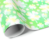 Papier Cadeau Aquarelle de shamrocks du jour de Patrick de saint (Coin rond)