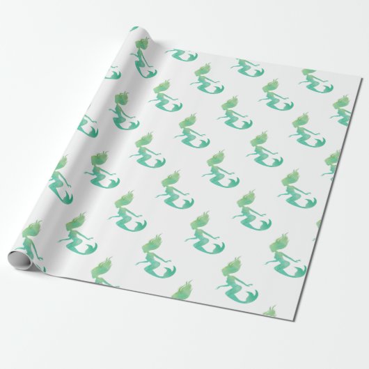 Papier Cadeau Aquarelle de sirène (Déroulé)