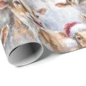 Papier Cadeau Aquarelle de vaches adorables (Coin rond)