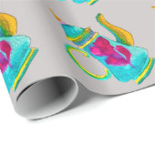 Papier Cadeau Aquarelle de Whimsal théière turque (Coin rond)