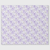 Papier Cadeau Aquarelle délicate Fleurs violettes (Plat)