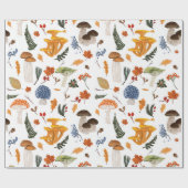 Papier Cadeau Aquarelle des champignons de la forêt lunaire (Plat)