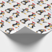 Papier Cadeau Aquarelle des pingouins de Noël (Coin)