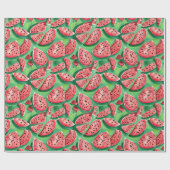 Papier Cadeau Aquarelle d'été douce Rouge mignonne (Plat)