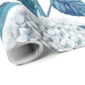 Papier Cadeau Aquarelle d'hydrangée blanche (Coin rond)