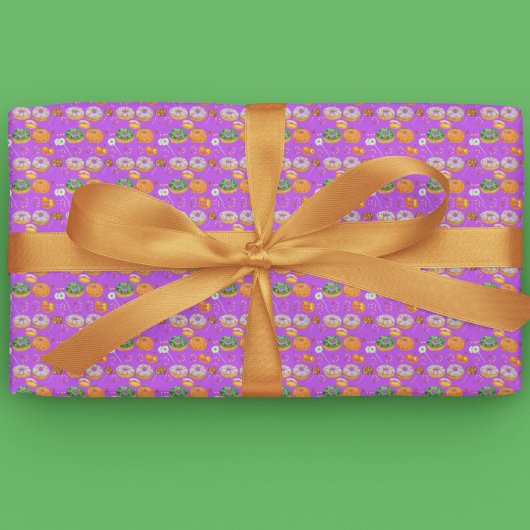 Papier Cadeau Aquarelle Donut-licious Happy Halloween bonbon