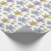 Papier Cadeau Aquarelle d'or violet Fleurs Inspirationnelles (Coin)