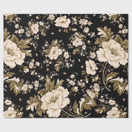 Papier Cadeau Aquarelle douce fleurs délicates motif avec  (Plat)