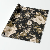 Papier Cadeau Aquarelle douce fleurs délicates motif avec  (Déroulé)