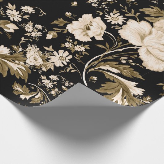 Papier Cadeau Aquarelle douce fleurs délicates motif avec (Coin)