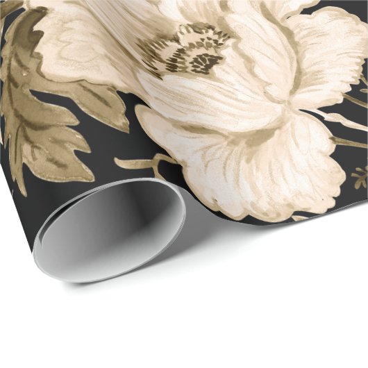 Papier Cadeau Aquarelle douce fleurs délicates motif avec  (Coin rond)