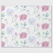 Papier Cadeau Aquarelle douce Florale (Plat)