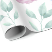 Papier Cadeau Aquarelle douce Florale (Coin rond)
