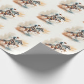 Papier Cadeau Aquarelle Dusty Western "Bucking Bronco" (Coin)