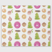 Papier Cadeau Aquarelle Eclair Donuts Fun Whimiscal Sweet (Plat)
