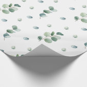 Papier Cadeau Aquarelle Elégante verdure Eucalyptus Feuilles (Coin)