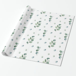 Papier Cadeau Aquarelle Elégante verdure Eucalyptus Feuilles