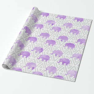Papier Cadeau Aquarelle Elephant Shibori Primitive Chevron