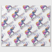 Papier Cadeau Aquarelle Eléphants colorés (Plat)