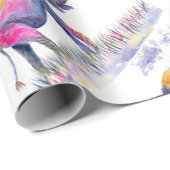 Papier Cadeau Aquarelle Eléphants colorés (Coin rond)