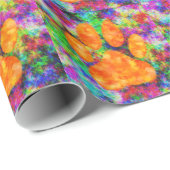 Papier Cadeau Aquarelle Empreinte de patte de chien (Coin rond)