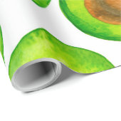 Papier Cadeau Aquarelle en tranches d'Avocado (Coin rond)