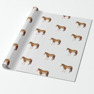 Papier Cadeau Aquarelle équestre du Cheval de peinture américa