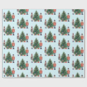 Papier Cadeau Aquarelle et arbre de Noël (Plat)