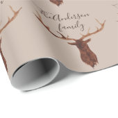 Papier Cadeau Aquarelle et feuillage d'hiver (Coin rond)