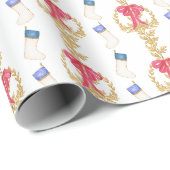 Papier Cadeau Aquarelle et Garland (Coin rond)