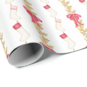 Papier Cadeau Aquarelle et Garland (Coin rond)