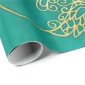 Papier Cadeau Aquarelle et Mandala d'or (Coin rond)