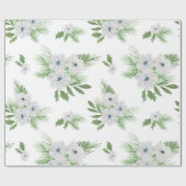 Papier Cadeau Aquarelle et motif d'épinette (Plat)