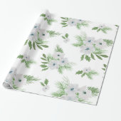 Papier Cadeau Aquarelle et motif d'épinette (Déroulé)