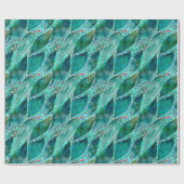 Papier Cadeau Aquarelle Eucalyptus Blue River Feuilles (Plat)