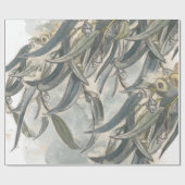 Papier Cadeau Aquarelle Eucalyptus Verdure Feuille (Plat)
