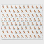 Papier Cadeau Aquarelle Fawn Patinage sur glace (Plat)
