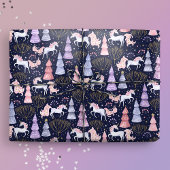 Papier Cadeau Aquarelle Festive Noël licorne