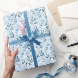 Papier Cadeau Aquarelle Feuille bleu/gris<br><div class="desc">Aquarelle Papier Feuille bleu/gris</div>