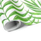 Papier Cadeau Aquarelle feuille de palme (Coin rond)