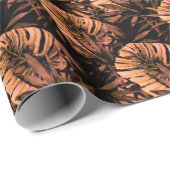 Papier Cadeau Aquarelle feuille tropicale, maillot de bain sans  (Coin rond)