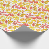 Papier Cadeau Aquarelle feuilles d'automne, motif coloré. (Coin)