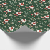 Papier Cadeau Aquarelle Flammes de neige Green Frenchie Chien No (Coin)