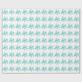 Papier Cadeau Aquarelle Flèche de neige bleu hiver (Plat)