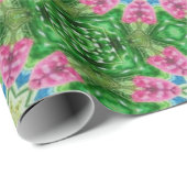 Papier Cadeau Aquarelle Fleur Cactus motif Abstrait No1 (Coin rond)