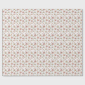 Papier Cadeau Aquarelle Fleur de Fleur Florale Rose Blanc (Plat)