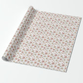 Papier Cadeau Aquarelle Fleur de Fleur Florale Rose Blanc (Déroulé)