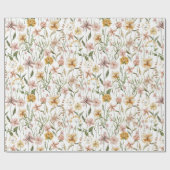 Papier Cadeau Aquarelle Fleur sauvage Plaine Flore (Plat)